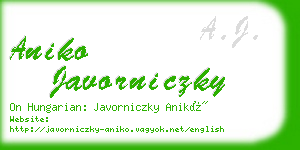 aniko javorniczky business card